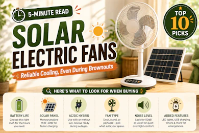 10 Best Solar Electric Fans in the Philippines 2026 | BOSCA, Gold Star, and More