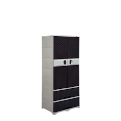 Maple Rattan Wardrobe Cabinet