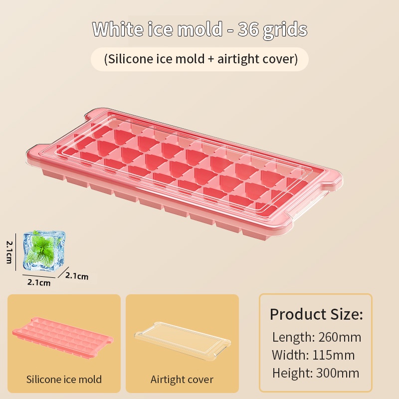 24 / 36 Grid Silicone Ice Cube Tray With Cover 4