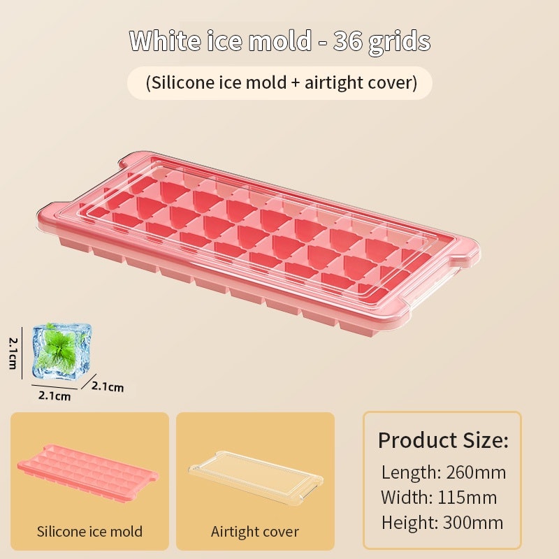 24 / 36 Grid Silicone Ice Cube Tray With Cover 4