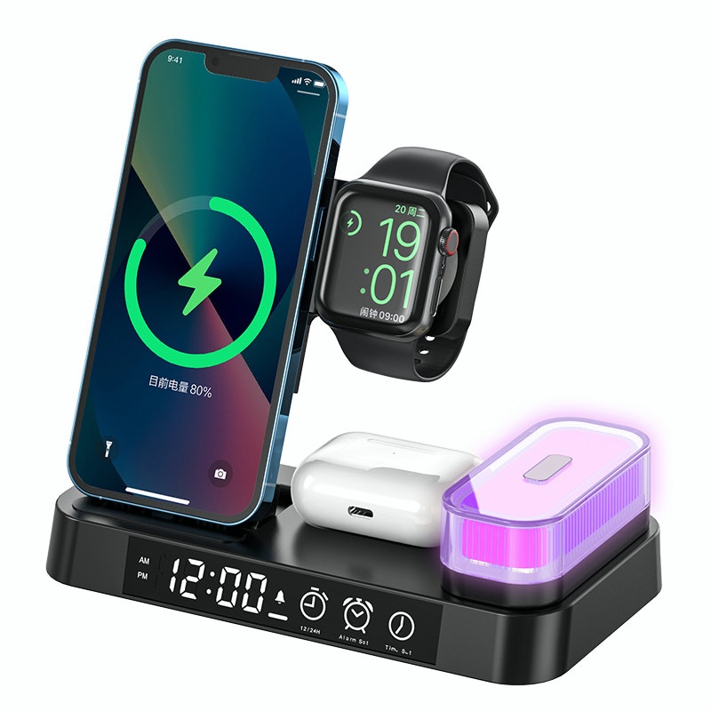 Wireless Charger Alarm Clock with Light 1