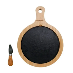 Slate/Cheese Board with Bamboo Holder