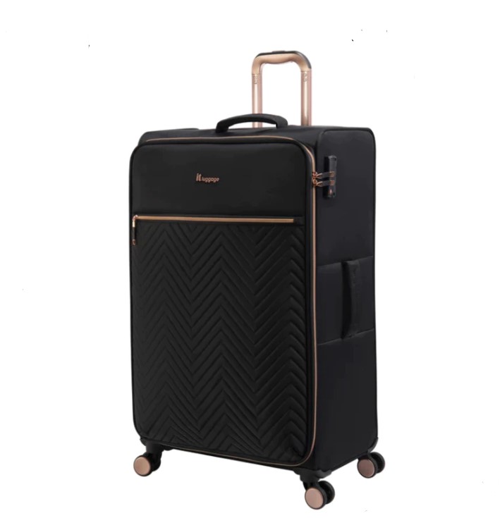 Lux-Lite Black Suitcase With Rose Gold Highlight (Large) 2