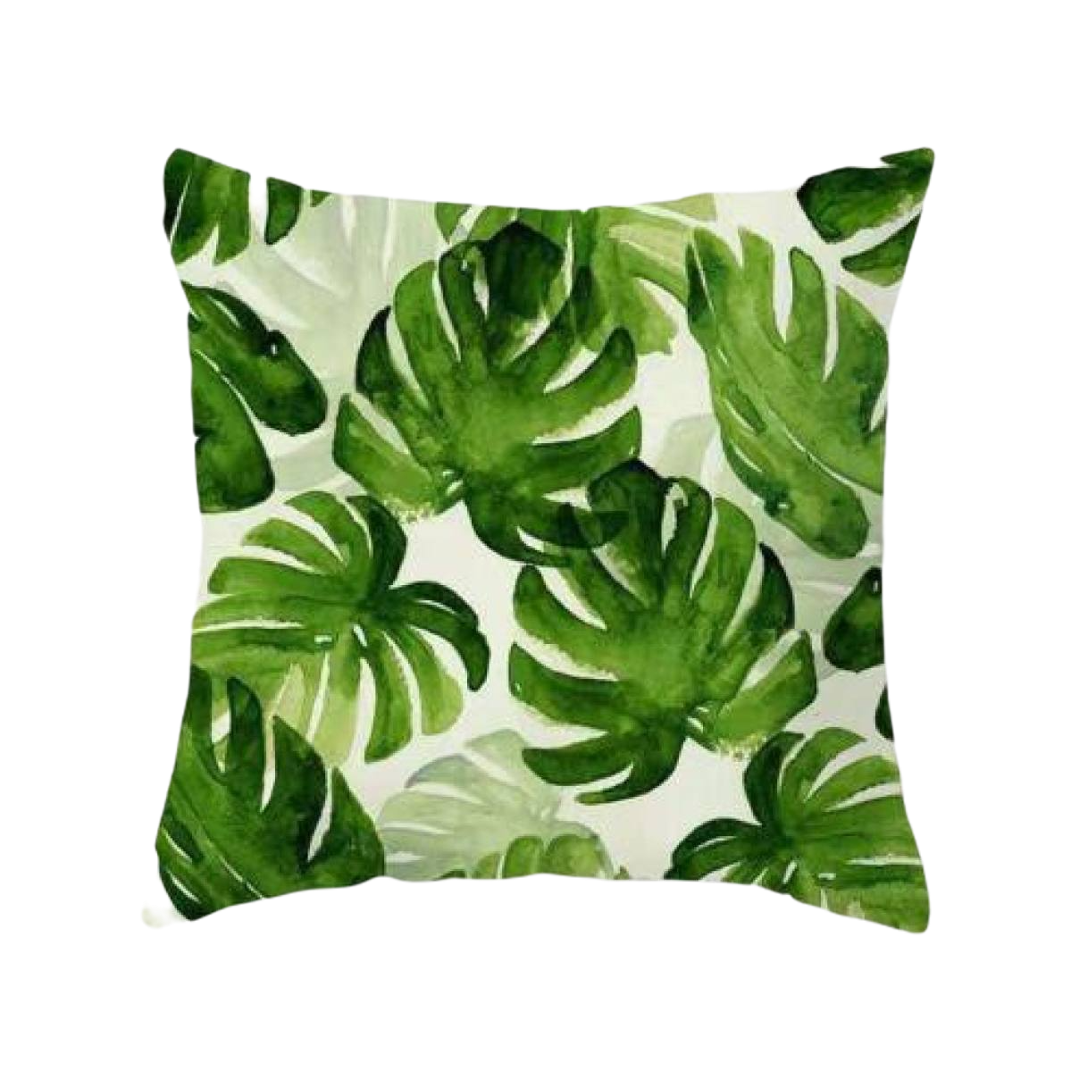 Green Tropical Leaf Throw Pillow Case 1