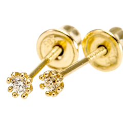 Baby & Kids Diamond 14K Gold Screw Back Earrings