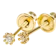 Piccolo Mio Baby & Kids Diamond 14K Gold Screw Back Earrings 1