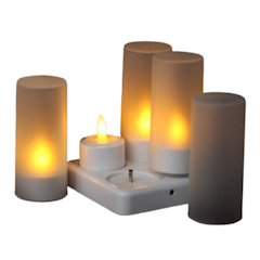 Rechargeable Tea Candles With Frosted Cups
