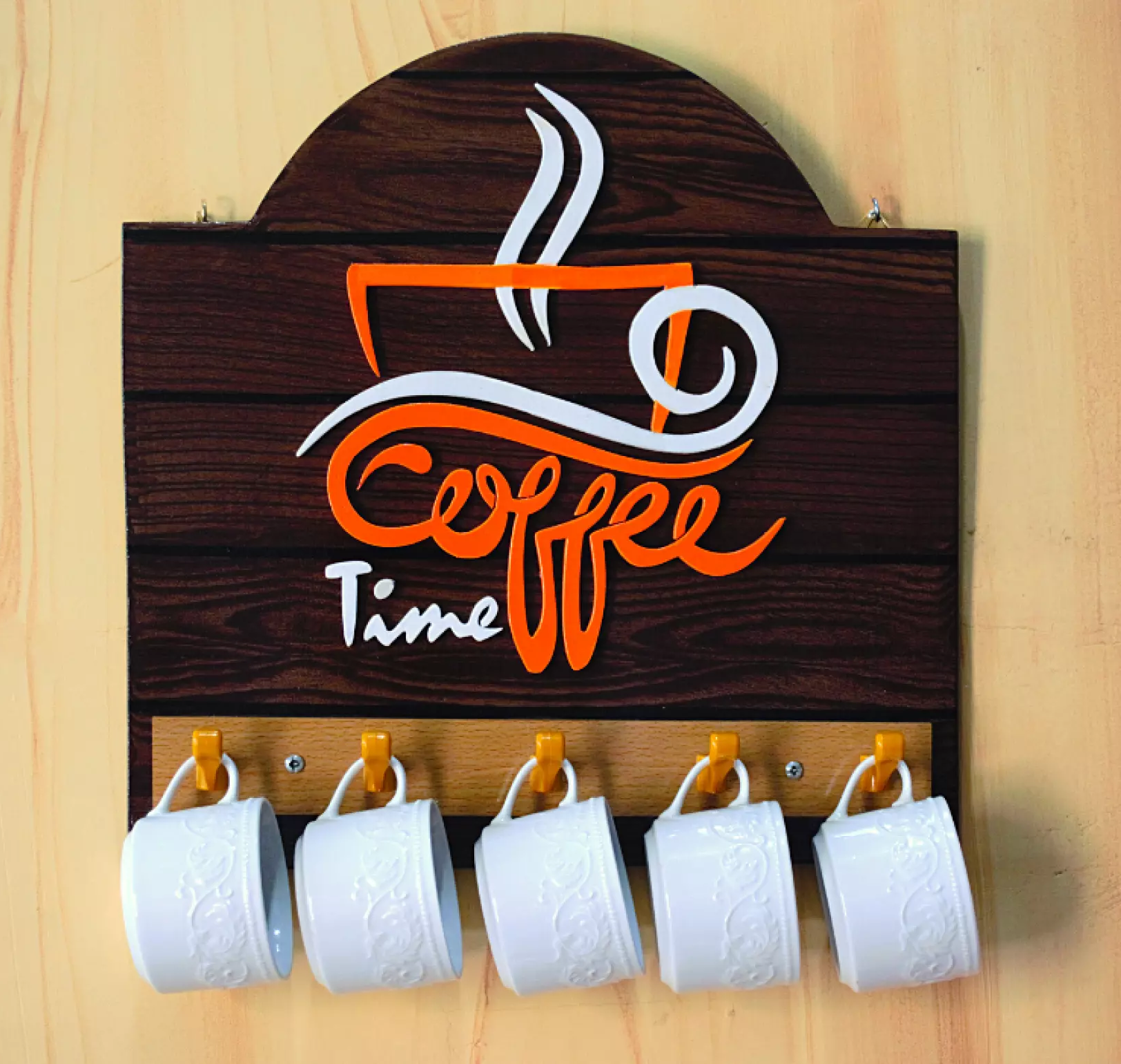 Handcrafted Wall-Mounted Mug Rack 2