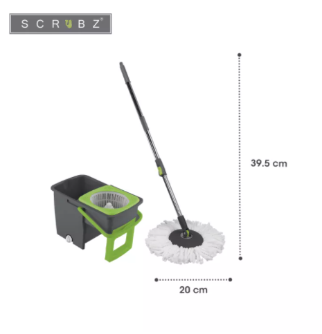 Stainless Steel Spin Mop with Drawer Type Bucket 2