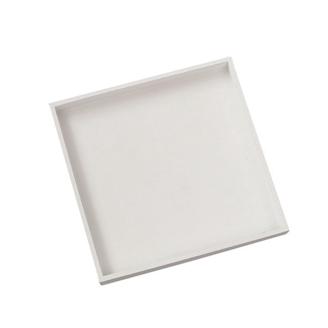 Wooden White Square Tray 1