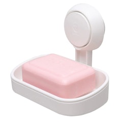 Suction Cup Soap Dish Drain-Free Powerful Vacuum Soap Sponge Holder for Shower Bathroom Tub Kitchen Sink