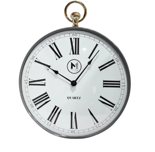Wall Clock 12 inches w/ Gold Roman Numeral 1