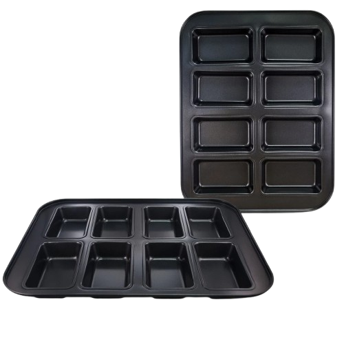 38 cm Non-Stick Carbon Steel 8-Mini Loaf Pan 1