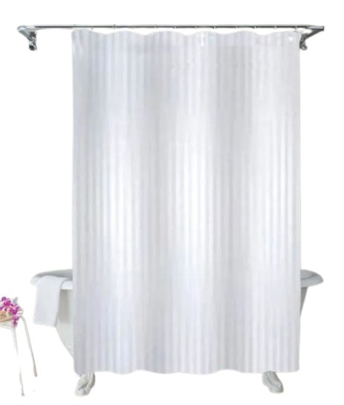 Polyester Shower Curtain in Stripe White 2