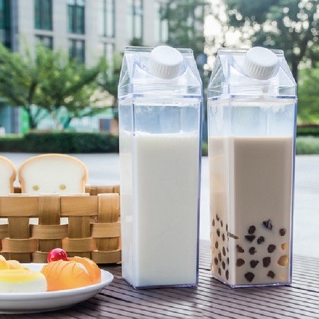 Milk Carton-Shaped Transparent Bottle 2