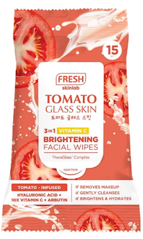 Tomato Glass Skin 3-in-1 Vitamin C Brightening Facial Wipes 1