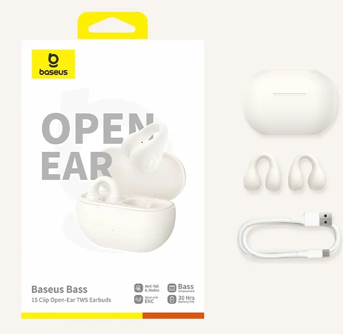 Bass 15 Clip Open-Ear TWS Earbuds Wireless Earphone Bluetooth 5.4 Headphone ENC	  3