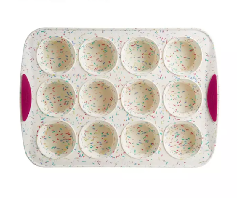 White Confetti Muffin Pan 1