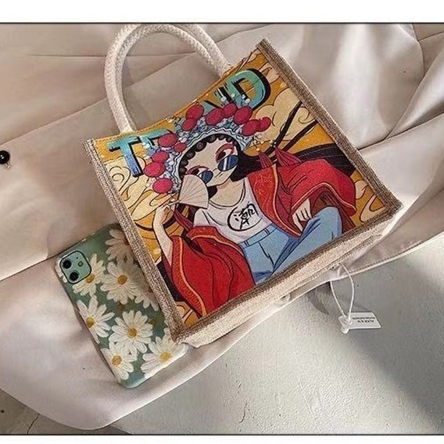 Canvas Tote Bag With Graffiti Design 5