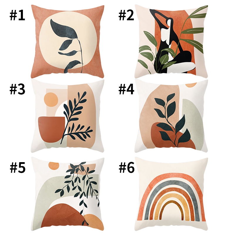 Nordic Floral Printed Throw Pillow Case 4