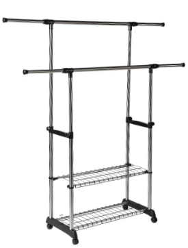 Double Rail Adjustable Garment Rack Single	 1