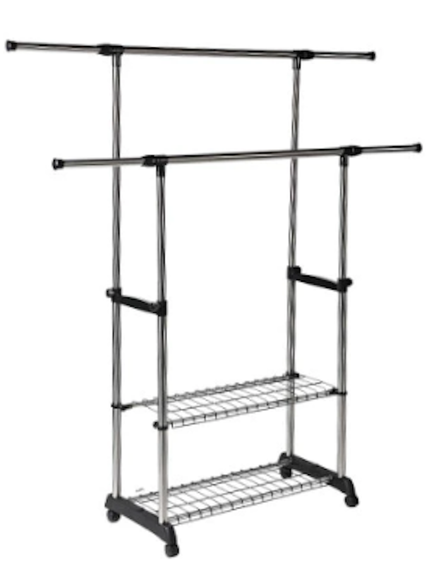 Double Rail Adjustable Garment Rack Single 1