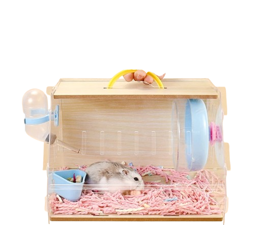 Hamster Cage With Running Wheel Water Bottle Food Basin 1