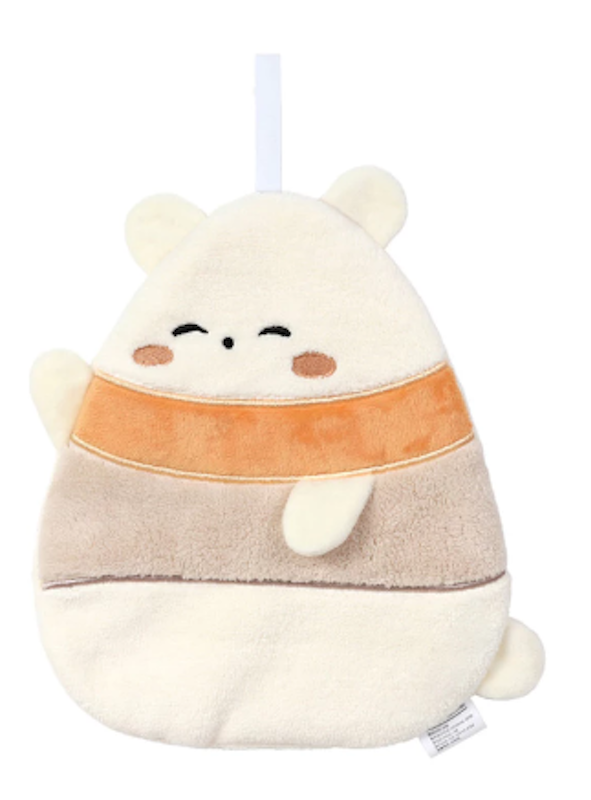 Cute Cartoon Animal Hand Towel with Hanging Loop Soft Absorbent Fast Drying Washcloth 1