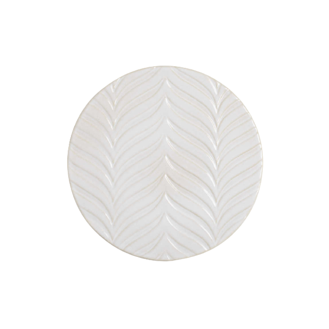 Fern White Ceramic Trivet 1