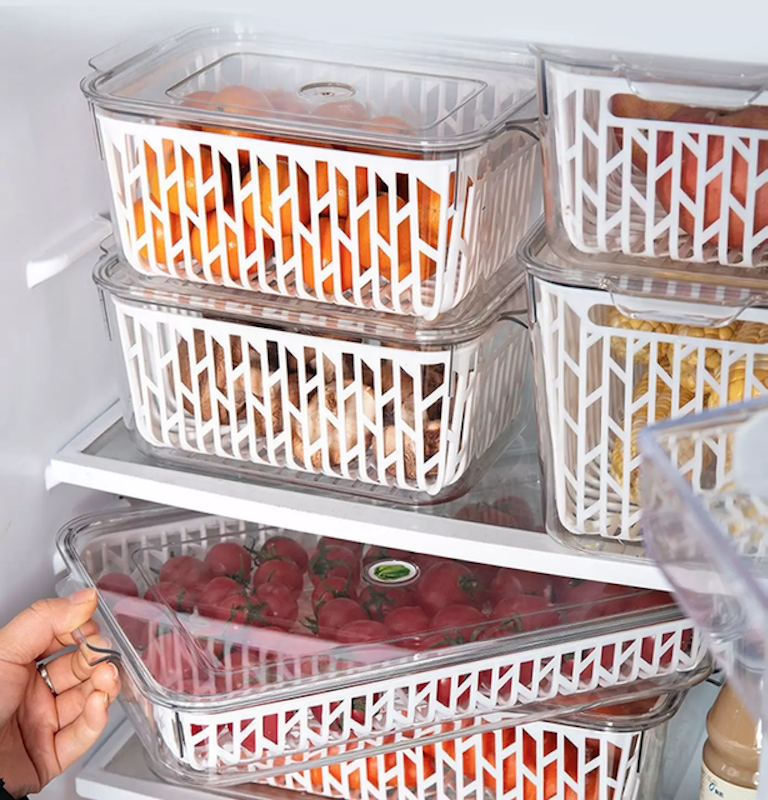 Refrigerator Organizer With Drainer Bins 1
