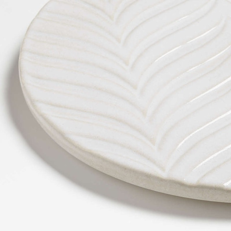 Fern White Ceramic Trivet 2