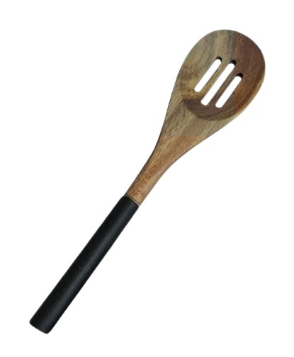 Silicone Handles Solid Spoon Wooden	  1
