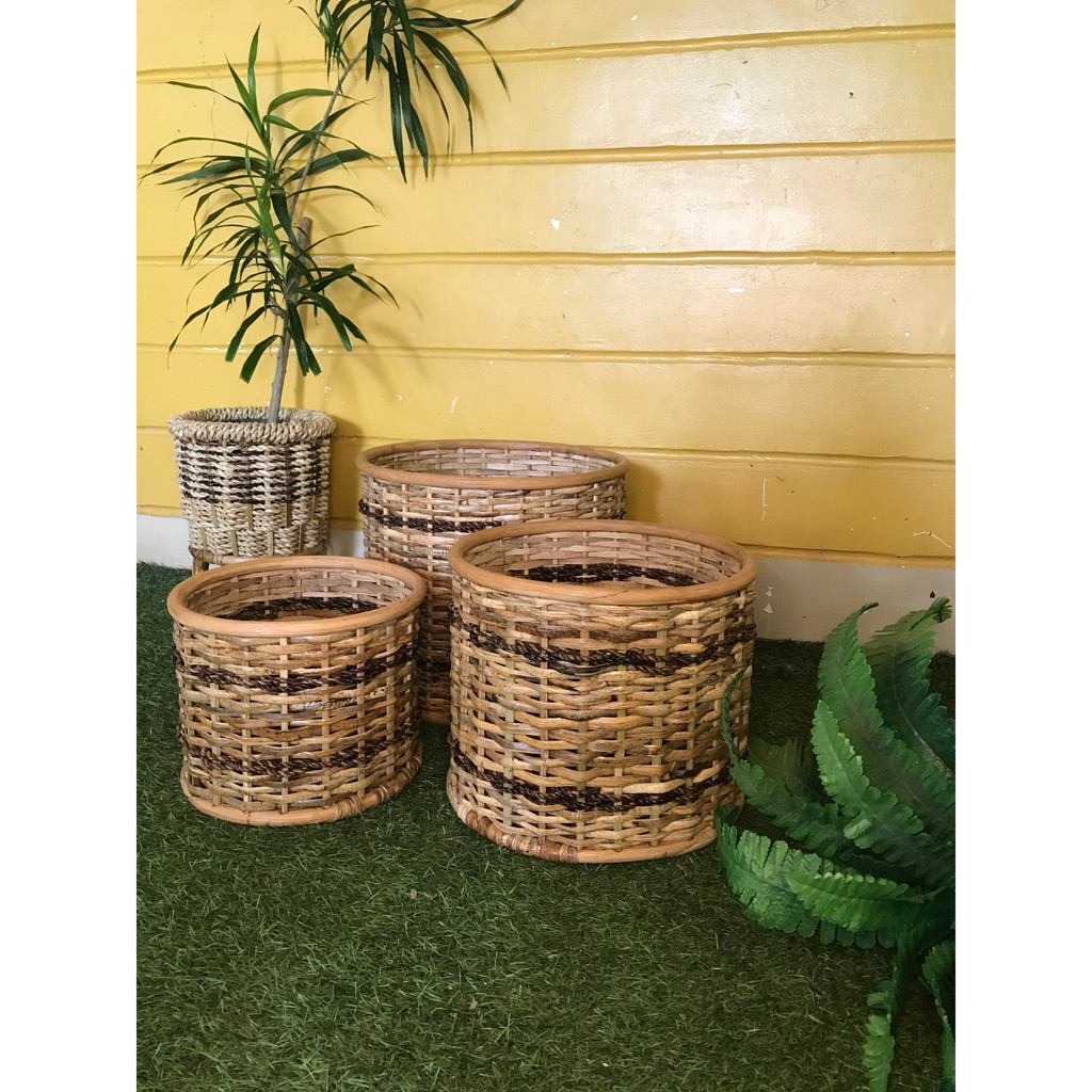 Fiona Rattan Basket Planter 2