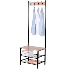 Garment Rack Collection Modern Open Clothing Rack with Shelves & Hooks