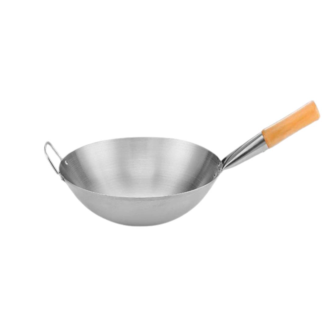 Thickened Stainless Steel Wok with Handles 1