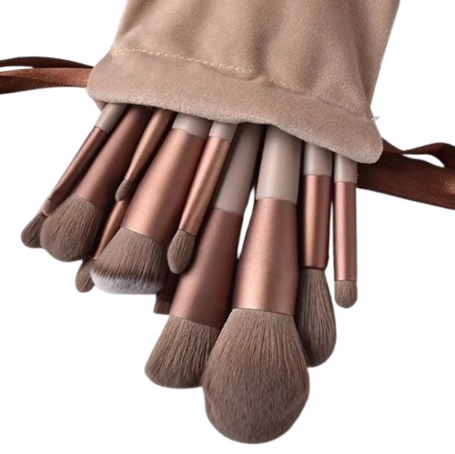 Soft Make Up Brush Set With Flannel Cloth Bag	 2