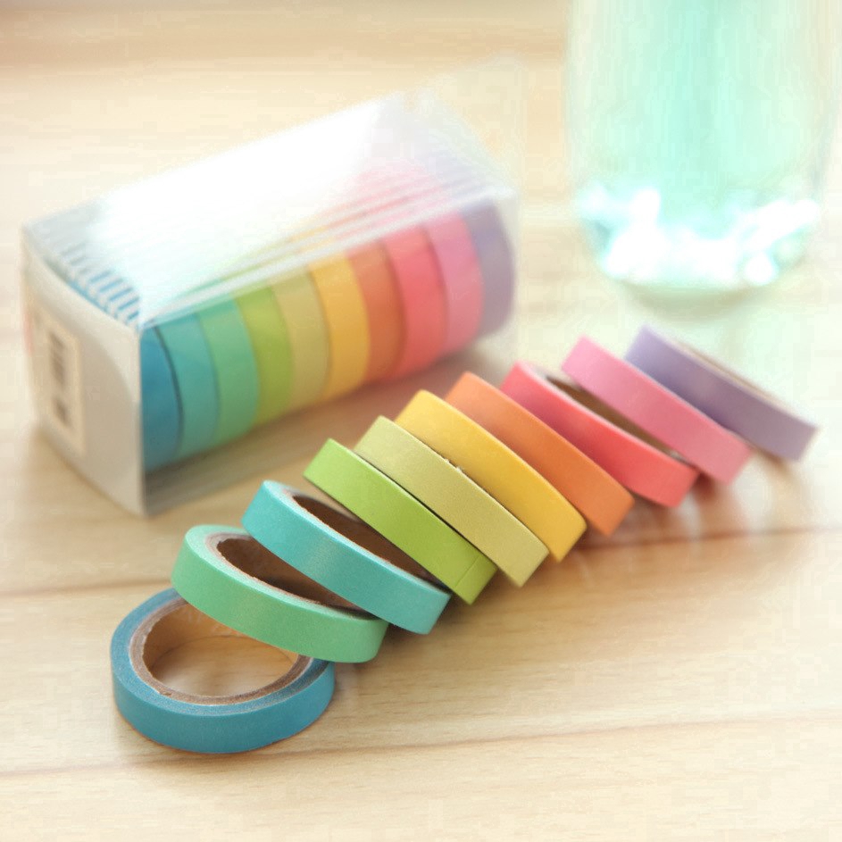Rainbow Solid Color Paper Craft Washi Tape 3