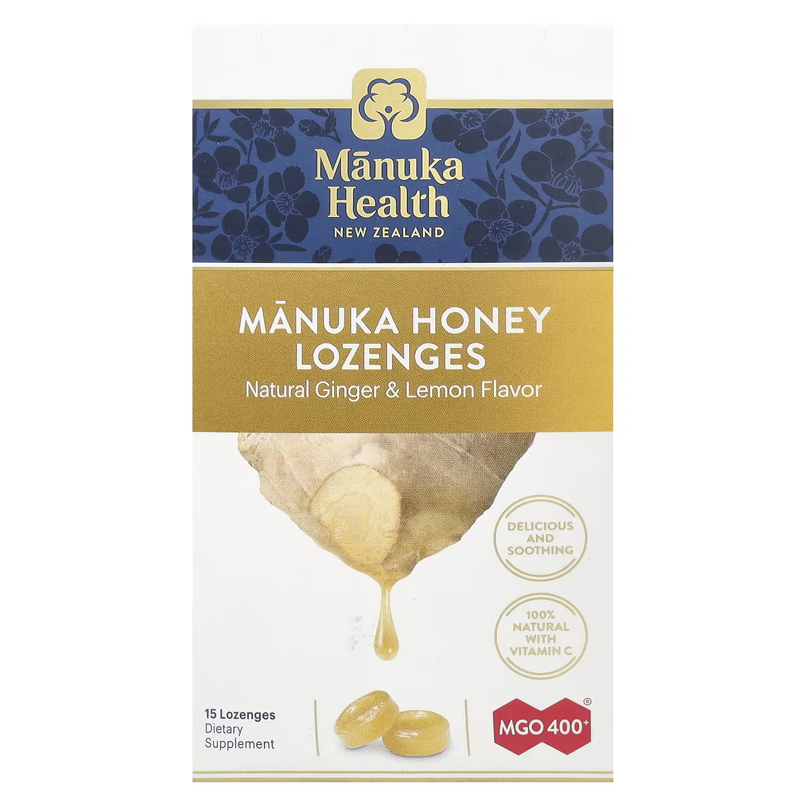 MGO 400+ Manuka Honey Lozenges | Lemon & Ginger 1