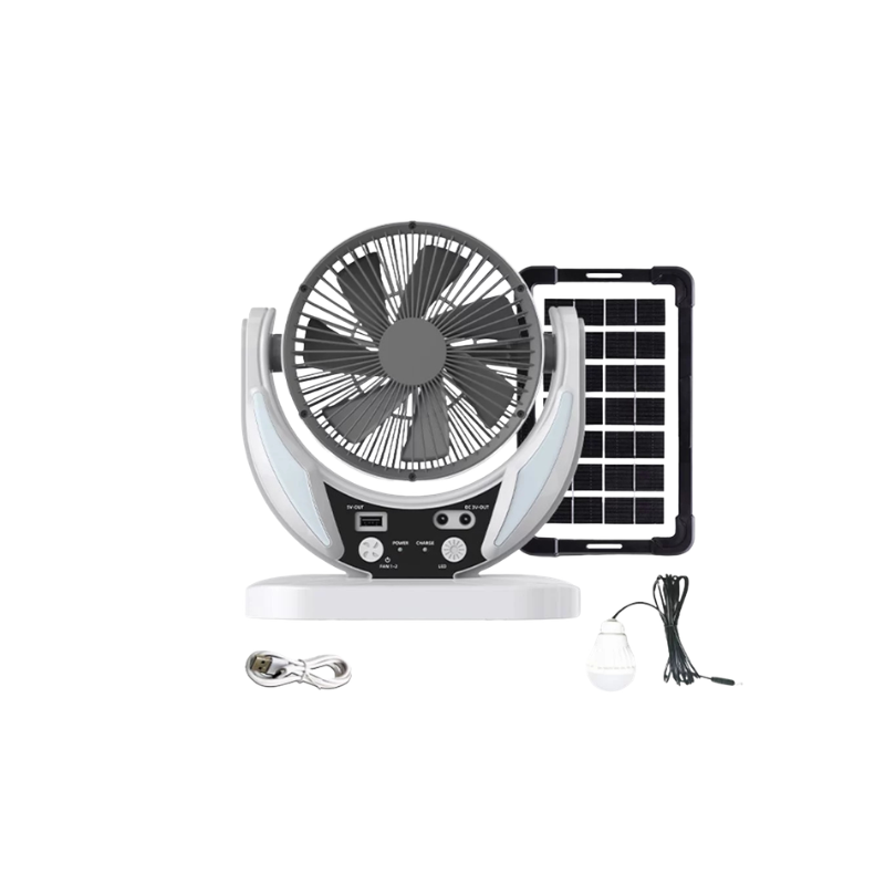 6″ Solar Fan With Led Light 1