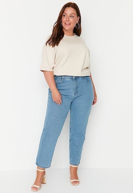 Plus Size High Waist Mom Jeans 3