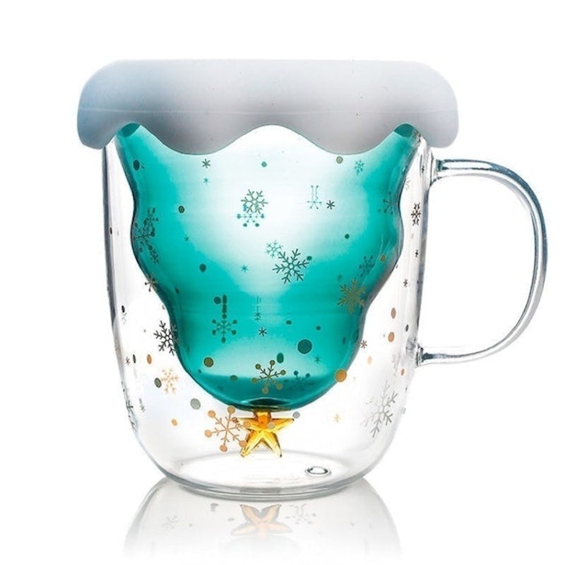 Christmas Tree Double-Walled Glass Mug 1