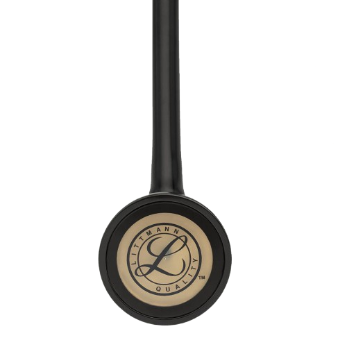 Master Cardiology Stethoscope, Black Tube, Brass-Finish Chestpiece 2