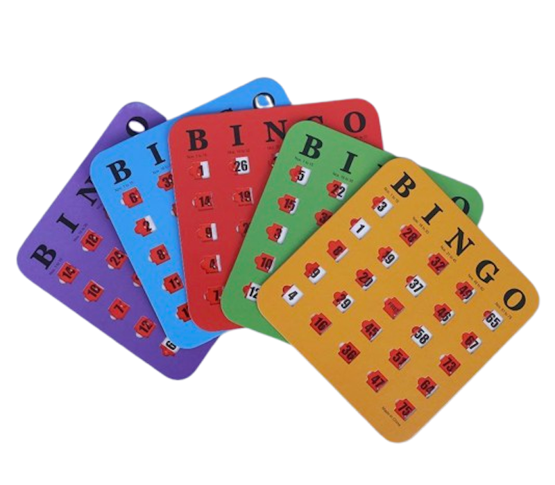 Bingo Game Card Easy-Read With Sliding Windows 1