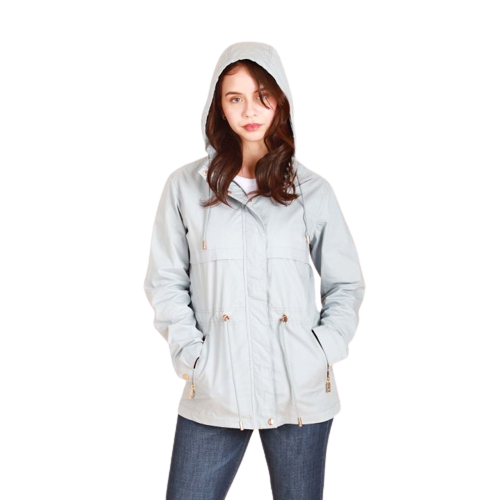 Ladies' Hooded Parka Jacket with Waist Drawstrings 2