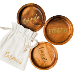 Personalized Wooden Coaster With Pouch