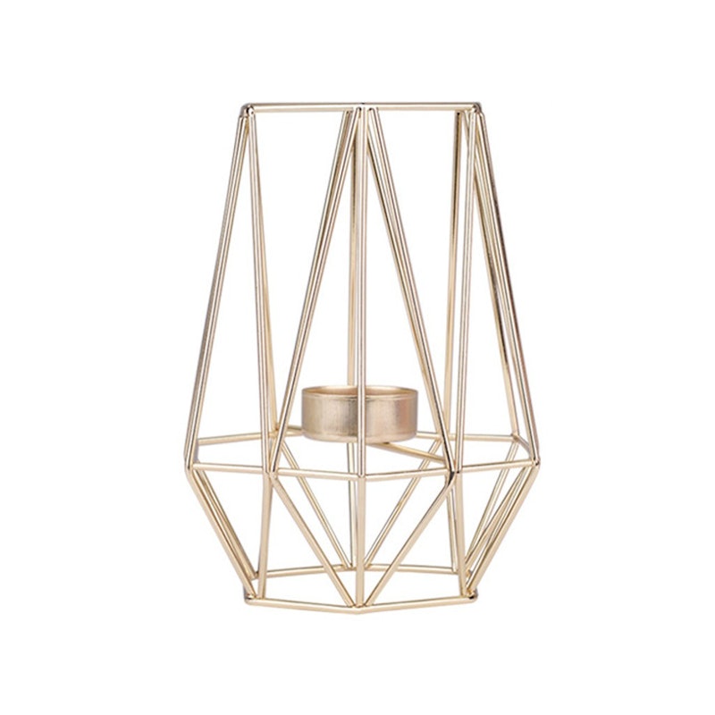 Nordic Style Wrought Iron Geometric Candle Holders 1