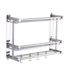 Stainless Steel 2-Layer Bath Towel Rack
