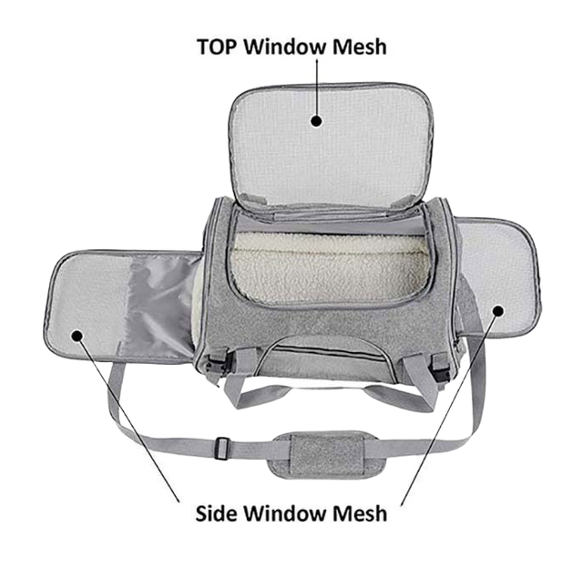 Soft Sided Mesh Pet Carrier Bag 6