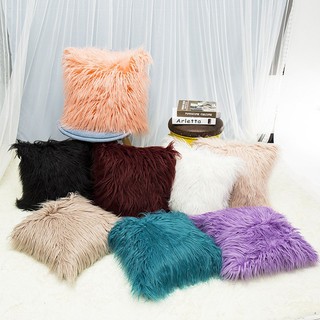 Super Soft Plush Mongolian Faux Fur Throw Pillow Cover 7