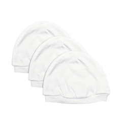 3-Piece White Bonnet Cap Set